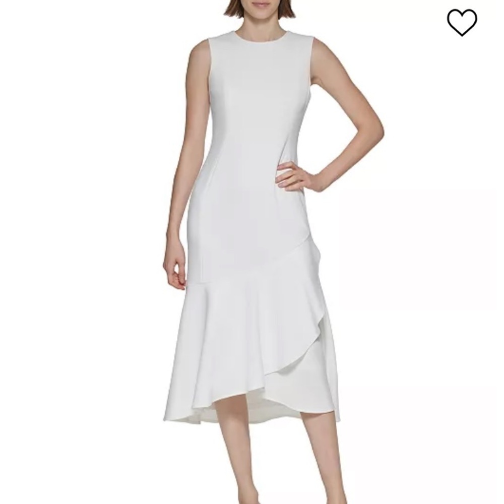 Calvin Klein Asymmetrical Ruffle Dress
